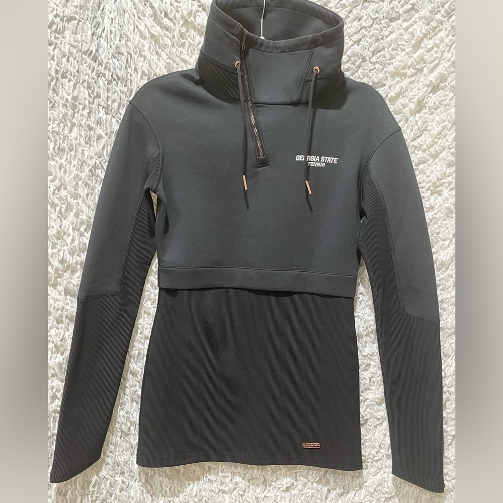 Under Armour Black High-Neck QUARTER ZIP Pullover, GEORGIA STATE TENNIS SIZE SM - Picture 6 of 10